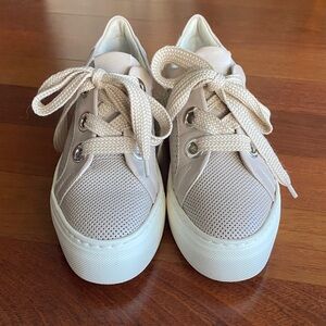 AGL beige Lace-Up Sneakers
